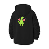 Funny Dinosaur Unisex Full-Zip Printed Waterproof Hooded Windbreaker