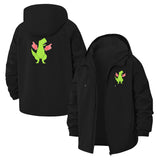 Funny Dinosaur Unisex Full-Zip Printed Waterproof Hooded Windbreaker