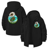 Turtle and Daisy Unisex Full-Zip Printed Waterproof Hooded Windbreaker