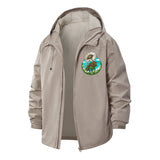 Turtle and Daisy Unisex Full-Zip Printed Waterproof Hooded Windbreaker
