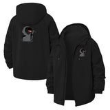 Cartoon Grim Reaper Unisex Full-Zip Printed Waterproof Hooded Windbreaker