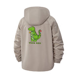 Tree Rex Dinosaur Unisex Full-Zip Printed Waterproof Hooded Windbreaker