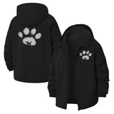 Cat Paw Print Unisex Full-Zip Printed Waterproof Hooded Windbreaker