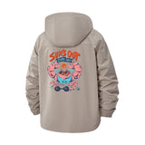 Crab Flexing Unisex Full-Zip Printed Waterproof Hooded Windbreaker