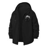Bat-Winged Cat Moon Unisex Full-Zip Printed Waterproof Hooded Windbreaker