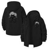 Bat-Winged Cat Moon Unisex Full-Zip Printed Waterproof Hooded Windbreaker