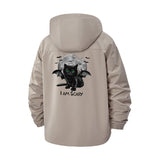 Bat-Winged Cat Moon Unisex Full-Zip Printed Waterproof Hooded Windbreaker