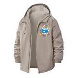 Magic Cat Cartoon Unisex Full-Zip Printed Waterproof Hooded Windbreaker