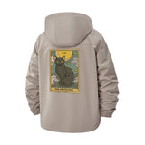 Mystical Cat Tarot Unisex Full-Zip Printed Waterproof Hooded Windbreaker
