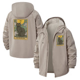Mystical Cat Tarot Unisex Full-Zip Printed Waterproof Hooded Windbreaker