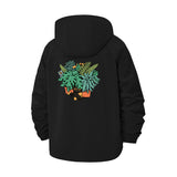 Potted Houseplants Unisex Full-Zip Printed Waterproof Hooded Windbreaker