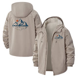 Mountain Landscape Unisex Full-Zip Printed Waterproof Hooded Windbreaker