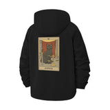 Tarot Cat Justice Unisex Full-Zip Printed Waterproof Hooded Windbreaker