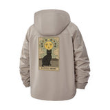 Full Moon Cat Tarot Unisex Full-Zip Printed Waterproof Hooded Windbreaker