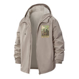 Tarot Wolves Unisex Full-Zip Printed Waterproof Hooded Windbreaker