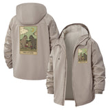 Tarot Wolves Unisex Full-Zip Printed Waterproof Hooded Windbreaker