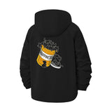 Cat Happiness Prescription Unisex Full-Zip Printed Waterproof Hooded Windbreaker