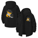 Cat Happiness Prescription Unisex Full-Zip Printed Waterproof Hooded Windbreaker