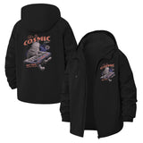 Cosmic Cat Keyboard Unisex Full-Zip Printed Waterproof Hooded Windbreaker