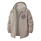 Cosmic Cat Keyboard Unisex Full-Zip Printed Waterproof Hooded Windbreaker