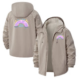 Proud Cat Lady Vote Unisex Full-Zip Printed Waterproof Hooded Windbreaker