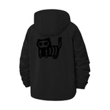 Skeleton Cat Unisex Full-Zip Printed Waterproof Hooded Windbreaker