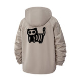 Skeleton Cat Unisex Full-Zip Printed Waterproof Hooded Windbreaker