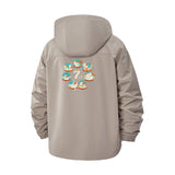 Cute Sushi Cat Unisex Full-Zip Printed Waterproof Hooded Windbreaker