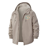 Cute Sushi Cat Unisex Full-Zip Printed Waterproof Hooded Windbreaker