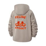 Feline Halloween Unisex Full-Zip Printed Waterproof Hooded Windbreaker