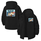 Book and Chill Cat Library Unisex Full-Zip Printed Waterproof Hooded Windbreaker