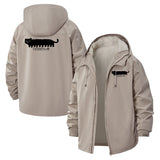Cat Caterpillar Unisex Full-Zip Printed Waterproof Hooded Windbreaker