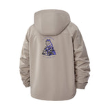 Stacked Skull Graphic Unisex Full-Zip Printed Waterproof Hooded Windbreaker
