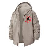 Heart Hedgehog Unisex Full-Zip Printed Waterproof Hooded Windbreaker