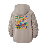 Psychedelic Abstract Art Unisex Full-Zip Printed Waterproof Hooded Windbreaker