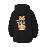 Tattooed Cat Unisex Full-Zip Printed Waterproof Hooded Windbreaker