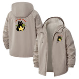Cute Animal Star Unisex Full-Zip Printed Waterproof Hooded Windbreaker