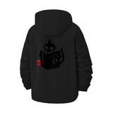 Cat Reading Book Unisex Full-Zip Printed Waterproof Hooded Windbreaker