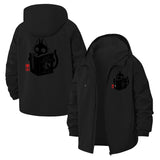 Cat Reading Book Unisex Full-Zip Printed Waterproof Hooded Windbreaker