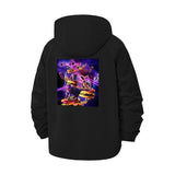 Neon Pizza Galaxy Unisex Full-Zip Printed Waterproof Hooded Windbreaker