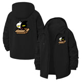 Cat in Box Unisex Full-Zip Printed Waterproof Hooded Windbreaker