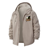 Cat in Box Unisex Full-Zip Printed Waterproof Hooded Windbreaker