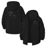 Moonlit Black Cat Unisex Full-Zip Printed Waterproof Hooded Windbreaker