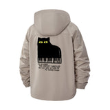 Cat Piano Unisex Full-Zip Printed Waterproof Hooded Windbreaker