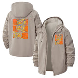 The Good The Bad The Ugly Cat Unisex Full-Zip Printed Waterproof Hooded Windbreaker