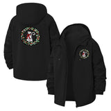 Botanical Mushroom Wreath Unisex Full-Zip Printed Waterproof Hooded Windbreaker