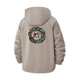 Botanical Mushroom Wreath Unisex Full-Zip Printed Waterproof Hooded Windbreaker