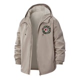 Botanical Mushroom Wreath Unisex Full-Zip Printed Waterproof Hooded Windbreaker