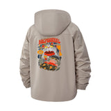 Nocturnal Cartoon Cats Unisex Full-Zip Printed Waterproof Hooded Windbreaker