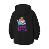 Cat Lover Motif Unisex Full-Zip Printed Waterproof Hooded Windbreaker